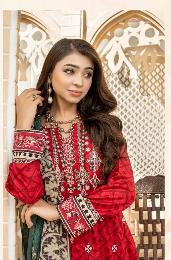 JA-01 Jawed Arts Luxury Embroidered Lawn Unstitched - Image 6