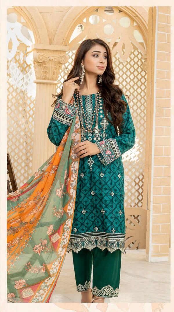 JA-04 Jawed Arts Luxury Embroidered Lawn Unstitched - Image 4