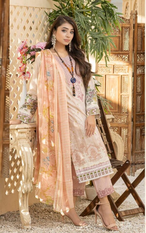 JA-05 Jawed Arts Luxury Embroidered Lawn Unstitched - Image 5
