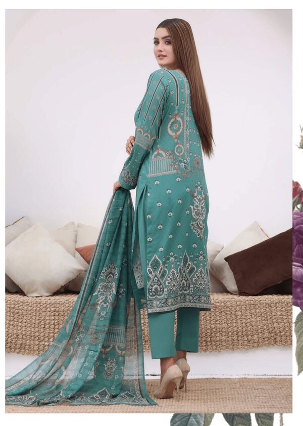BH-06 Bin Hameed Luxury Embroidered Lawn Unstitched Suit - Image 3