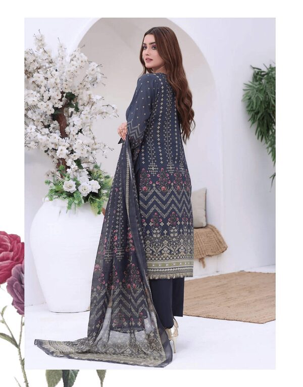 BH-05 Bin Hameed Luxury Embroidered Lawn Unstitched Suit - Image 3