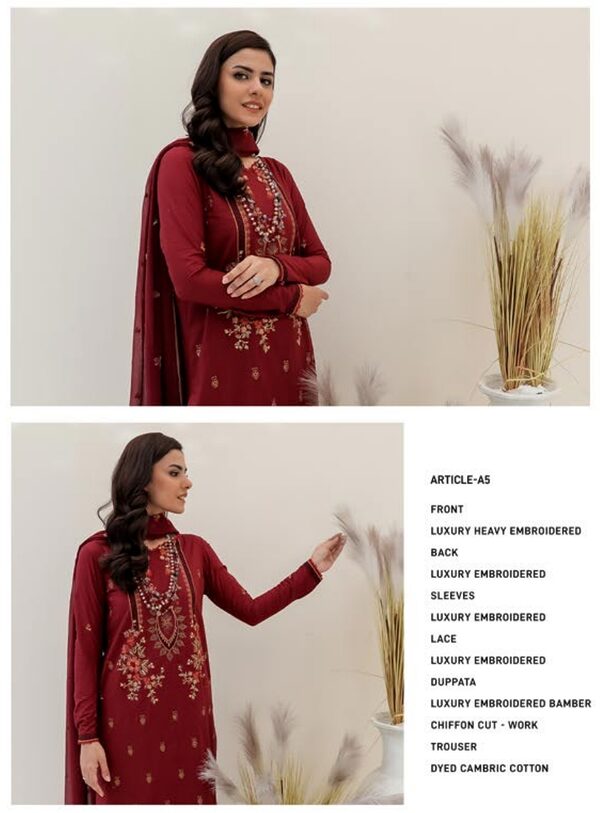 GJ-05 Gull Jee Luxury Embroidered Lawn Unstitched - Image 3