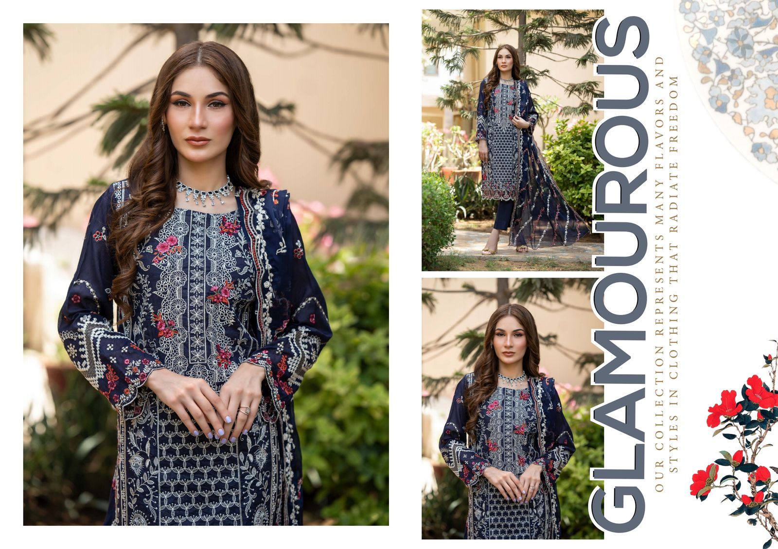 Rujhan Khas Luxury Embroidered Fine Swiss Unstitched D-02 - Image 4