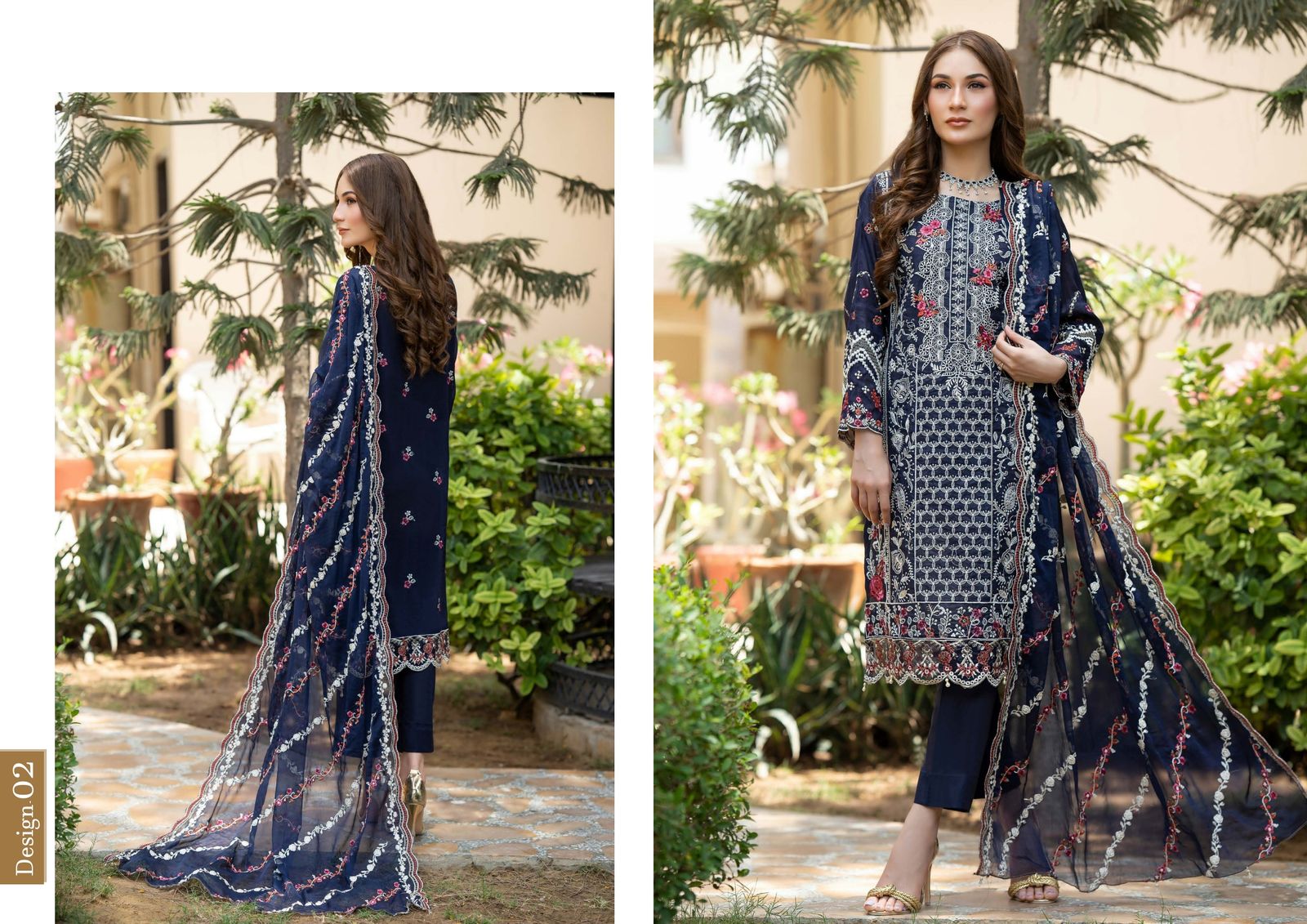 Rujhan Khas Luxury Embroidered Fine Swiss Unstitched D-02 - Image 6