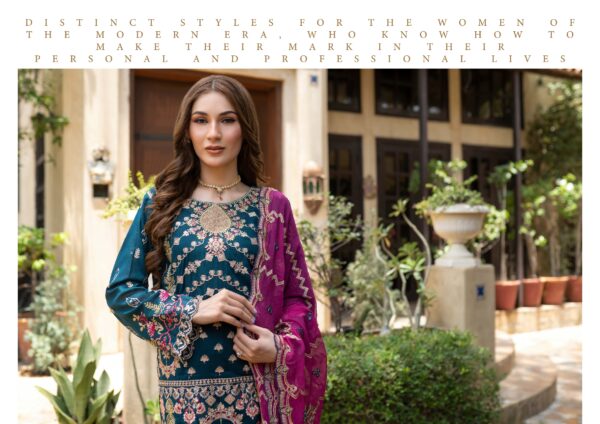 Rujhan Khas Luxury Embroidered Fine Swiss Unstitched D-03 - Image 5