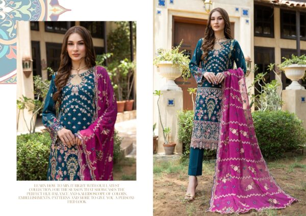 Rujhan Khas Luxury Embroidered Fine Swiss Unstitched D-03 - Image 6