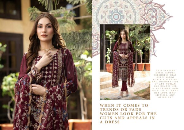 Rujhan Khas Luxury Embroidered Fine Swiss Unstitched D-06 - Image 6