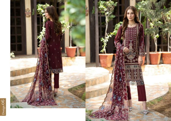 Rujhan Khas Luxury Embroidered Fine Swiss Unstitched D-06 - Image 5