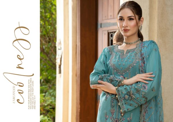 Rujhan Khas Luxury Embroidered Fine Swiss Unstitched D-07 - Image 7