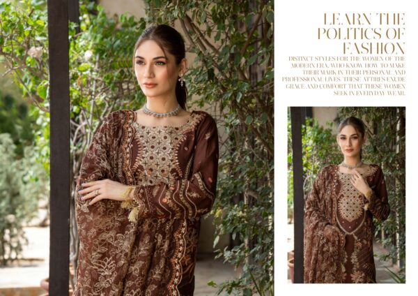 Rujhan Khas Luxury Embroidered Fine Swiss Unstitched D-08 - Image 6