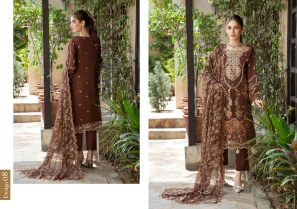 Rujhan Khas Luxury Embroidered Fine Swiss Unstitched D-08 - Image 5