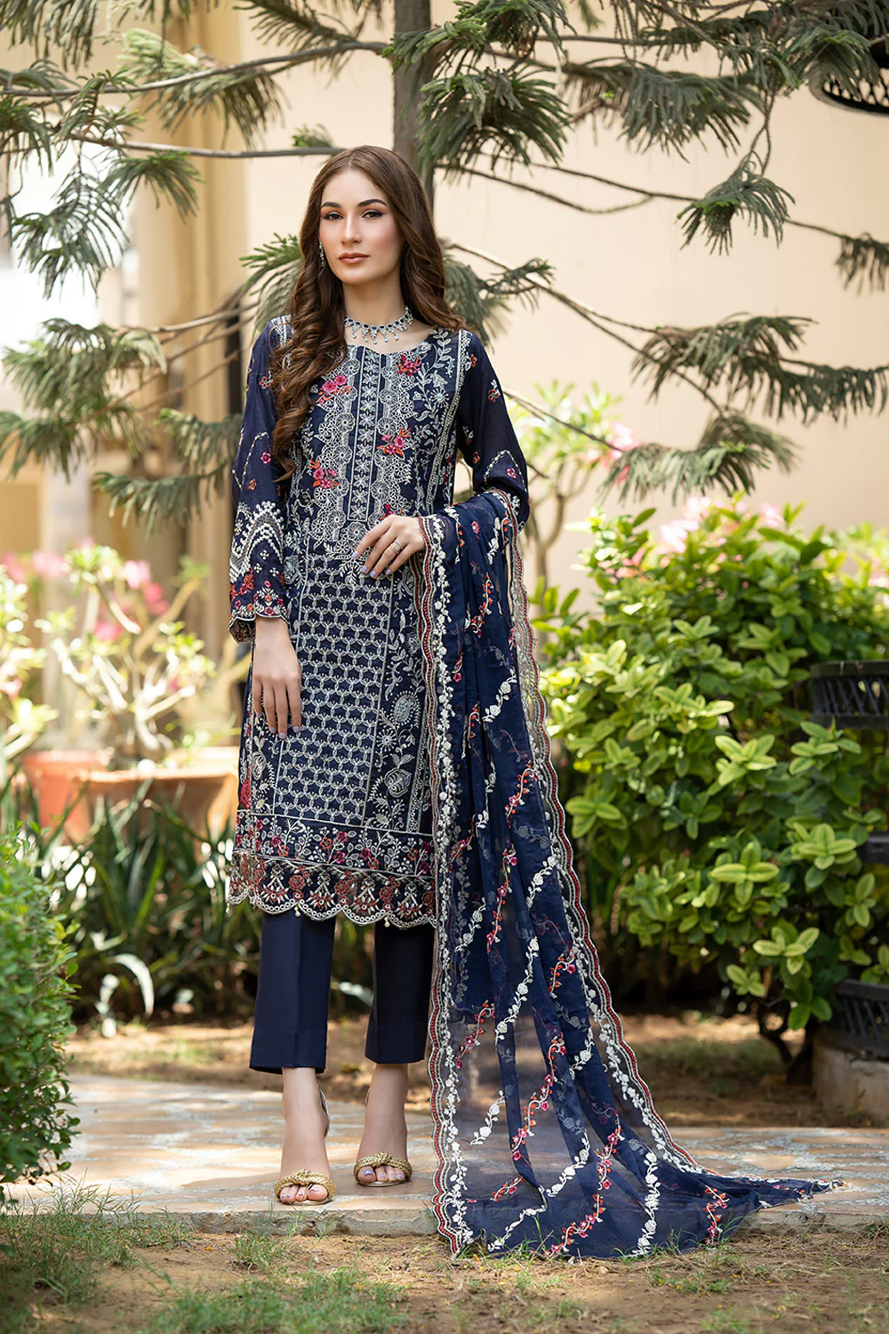 Rujhan Khas Luxury Embroidered Fine Swiss Unstitched D-02 - Image 3