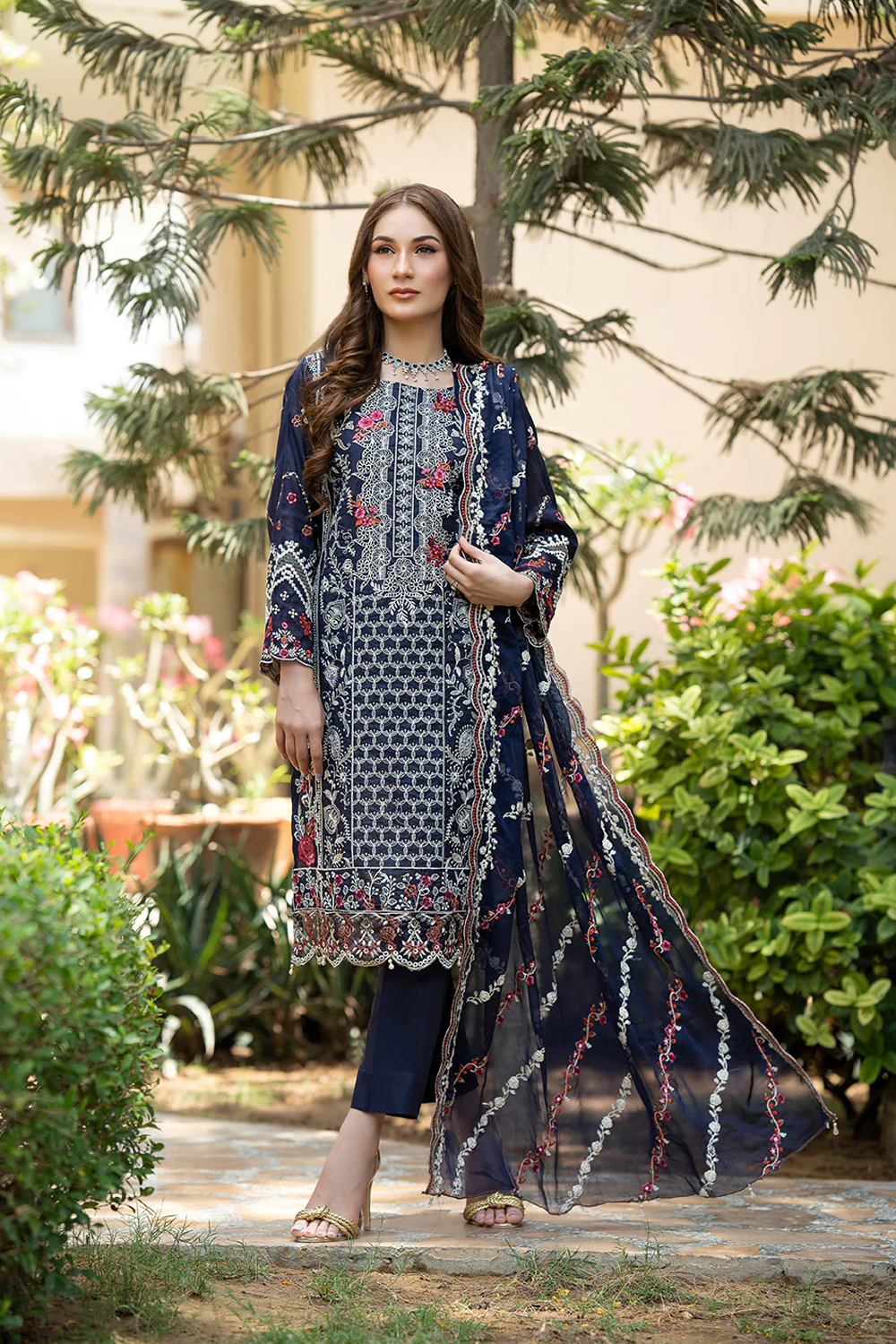 Rujhan Khas Luxury Embroidered Fine Swiss Unstitched D-02