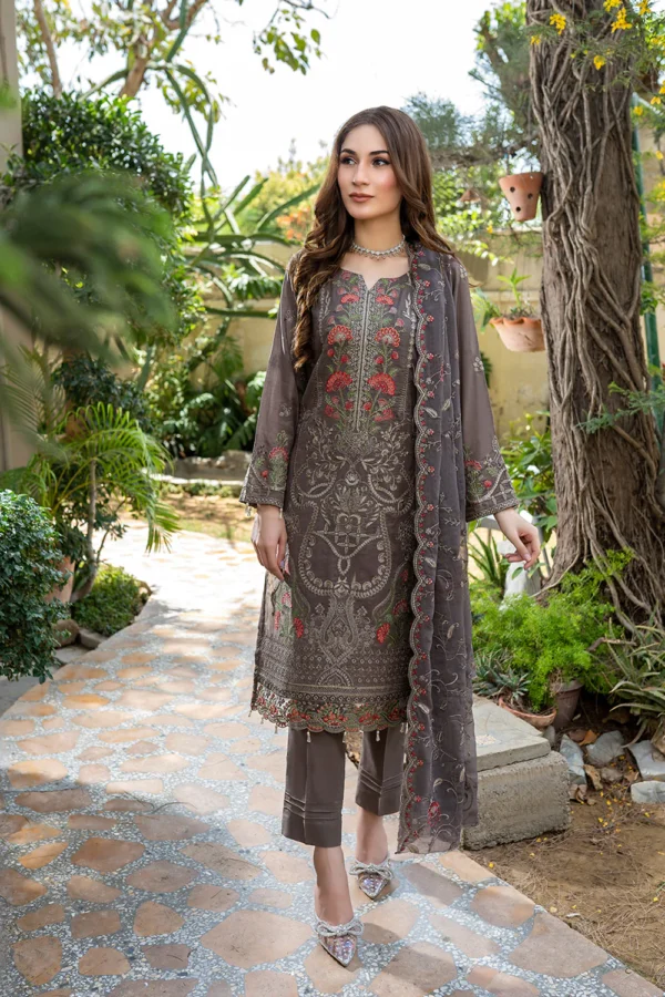 Rujhan Khas Luxury Embroidered Fine Swiss Unstitched D-04 - Image 4