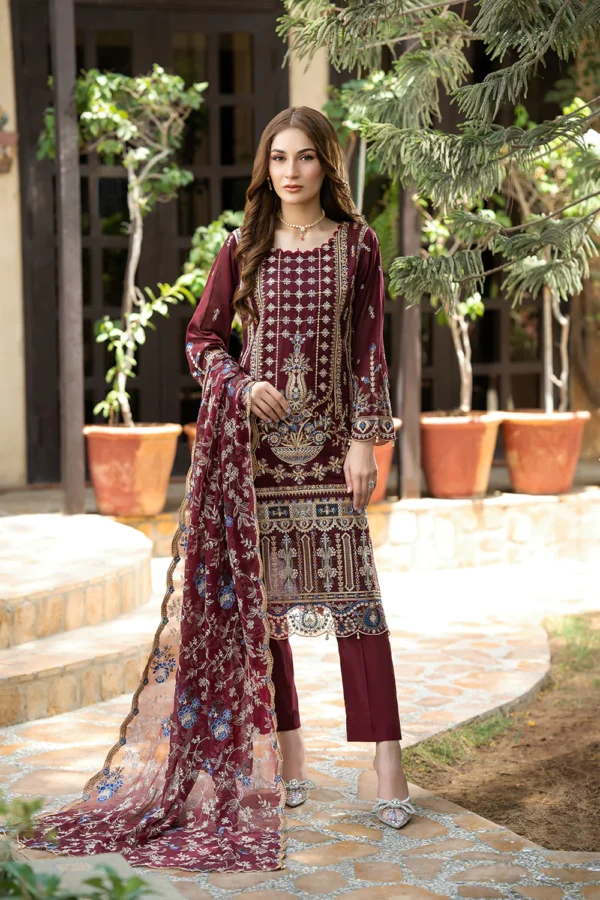 Rujhan Khas Luxury Embroidered Fine Swiss Unstitched D-06
