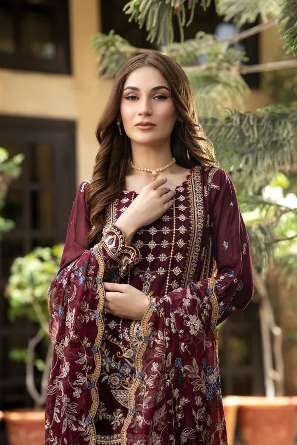 Rujhan Khas Luxury Embroidered Fine Swiss Unstitched D-06 - Image 4