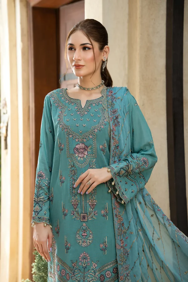 Rujhan Khas Luxury Embroidered Fine Swiss Unstitched D-07 - Image 4