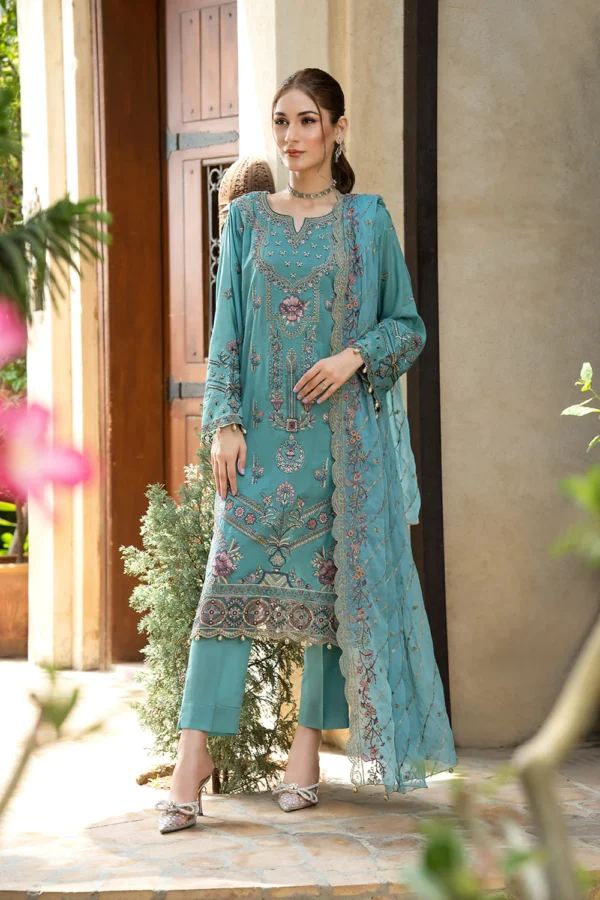 Rujhan Khas Luxury Embroidered Fine Swiss Unstitched D-07 - Image 3