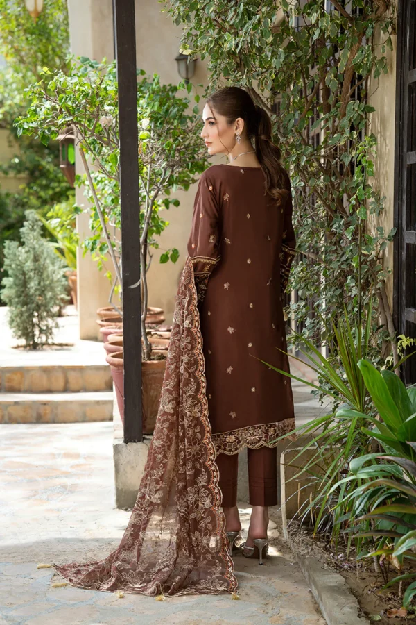 Rujhan Khas Luxury Embroidered Fine Swiss Unstitched D-08 - Image 2