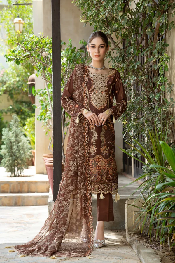 Rujhan Khas Luxury Embroidered Fine Swiss Unstitched D-08