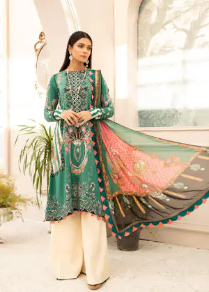 D-1 Vitalia Printed Embroidered Linen Unstitched