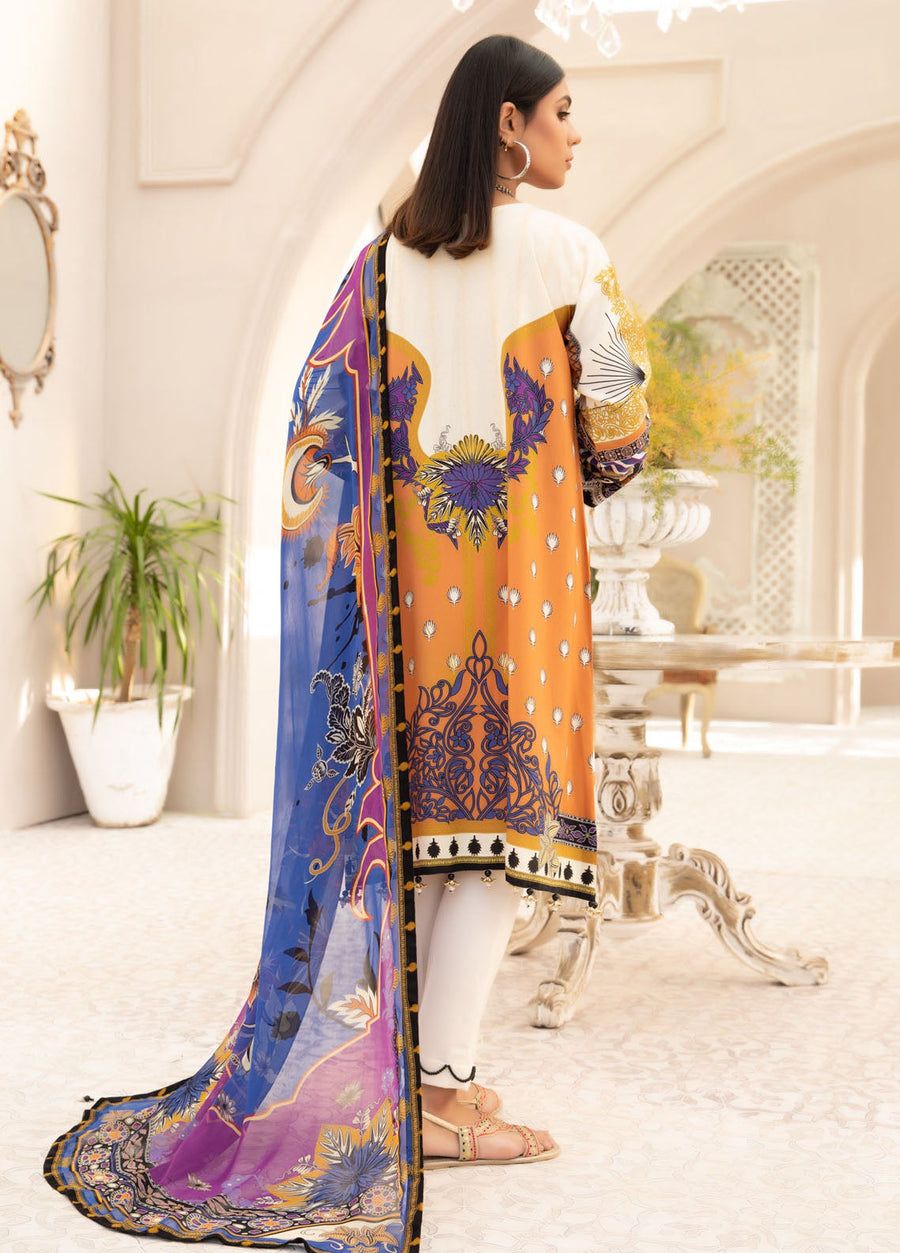 D-2 Vitalia Printed Embroidered Linen Unstitched - Image 6