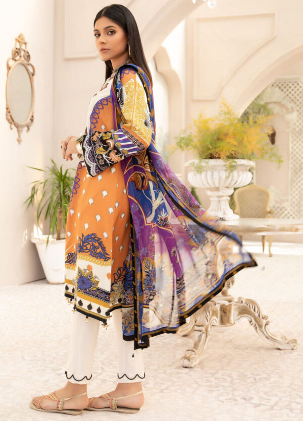 D-2 Vitalia Printed Embroidered Linen Unstitched - Image 3
