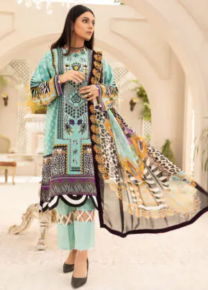 D-3 Vitalia Printed Embroidered Linen Unstitched