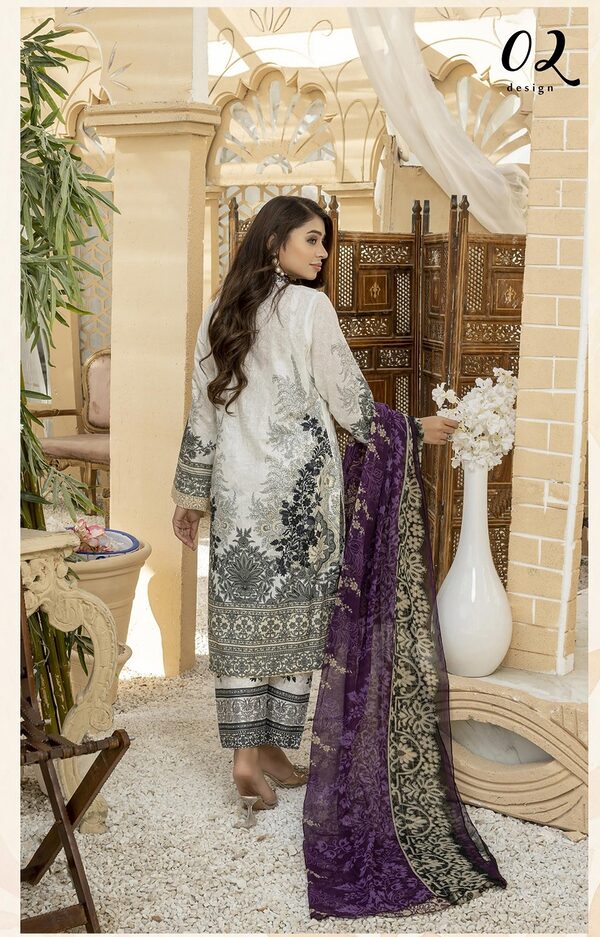 JA-02 Jawed Arts Luxury Embroidered Lawn Unstitched - Image 2