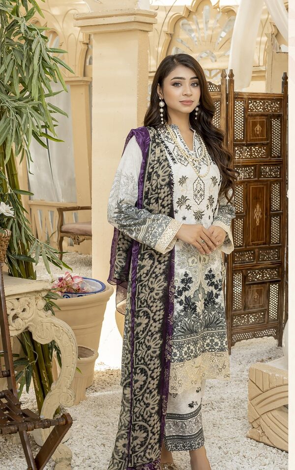 JA-02 Jawed Arts Luxury Embroidered Lawn Unstitched - Image 5