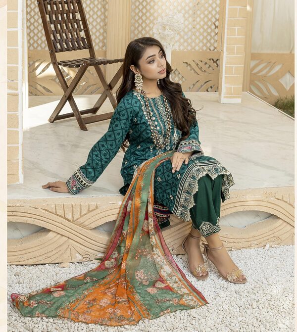 JA-04 Jawed Arts Luxury Embroidered Lawn Unstitched - Image 2