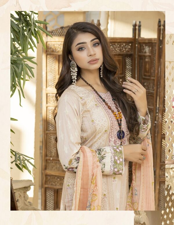 JA-05 Jawed Arts Luxury Embroidered Lawn Unstitched - Image 6