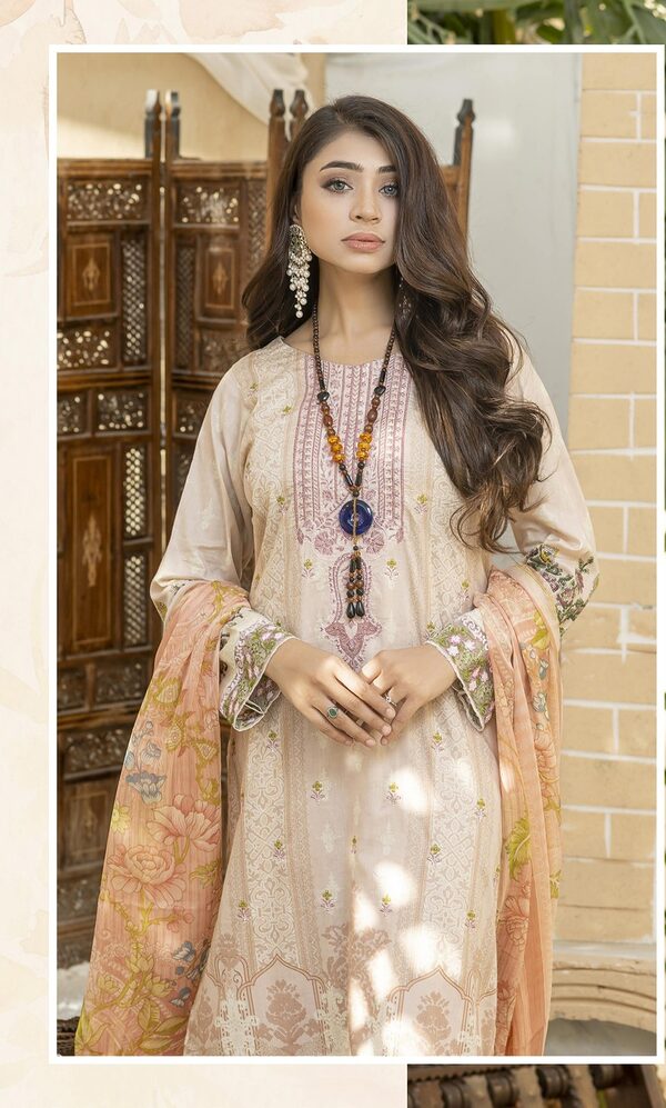 JA-05 Jawed Arts Luxury Embroidered Lawn Unstitched - Image 2