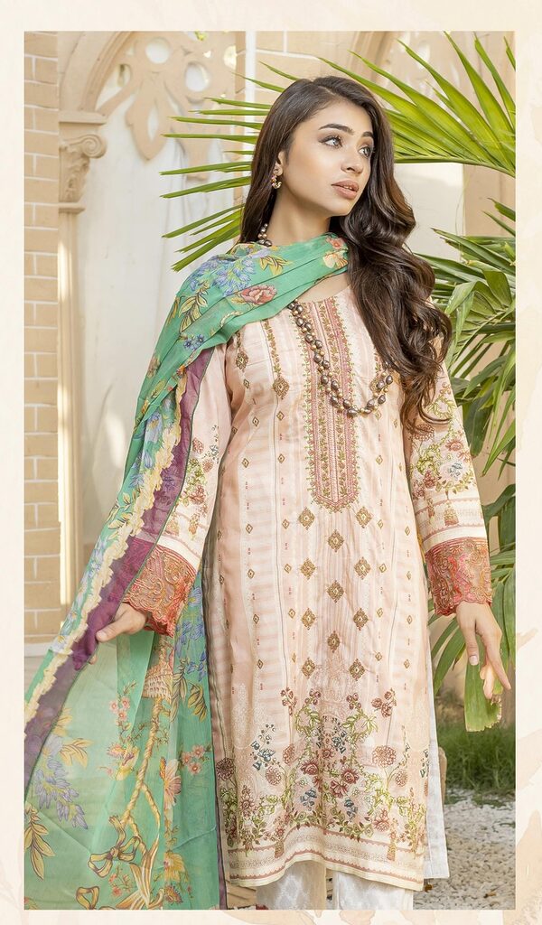 JA-07 Jawed Arts Luxury Embroidered Lawn Unstitched - Image 5