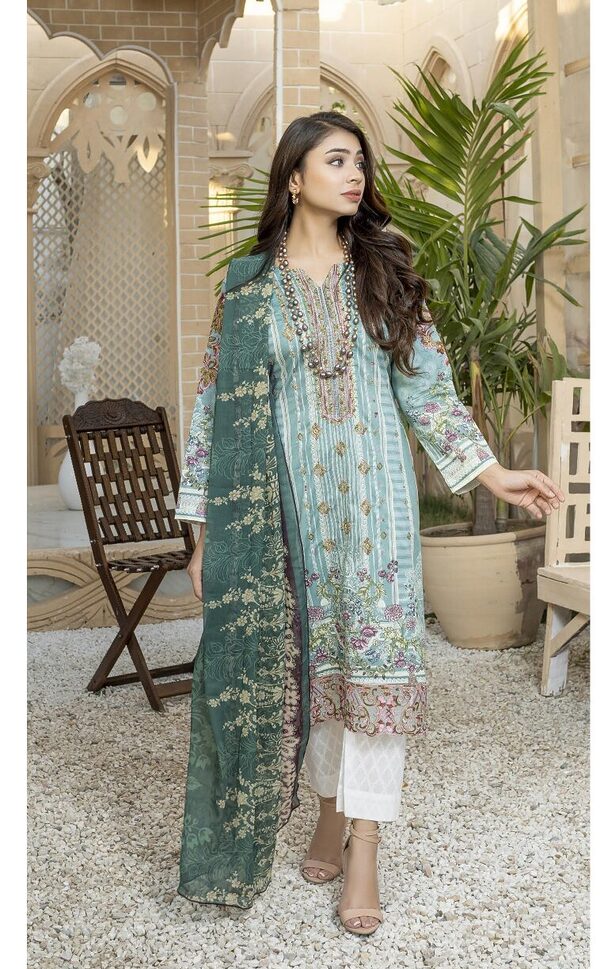 JA-08 Jawed Arts Luxury Embroidered Lawn Unstitched