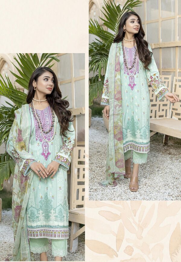 JA-09 Jawed Arts Luxury Embroidered Lawn Unstitched - Image 4