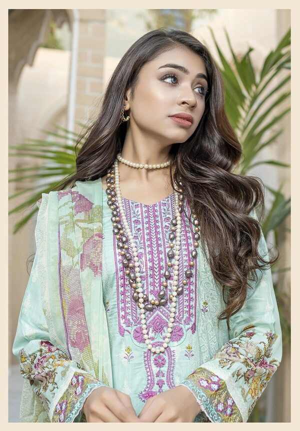 JA-09 Jawed Arts Luxury Embroidered Lawn Unstitched - Image 8