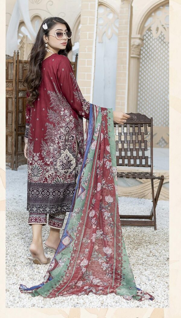 JA-10 Jawed Arts Luxury Embroidered Lawn Unstitched - Image 2