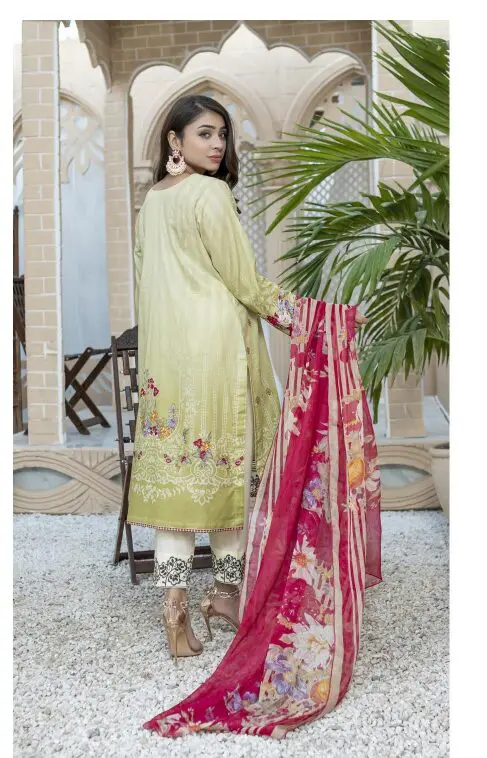 JA-11 Jawed Arts Luxury Embroidered Lawn Unstitched - Image 5