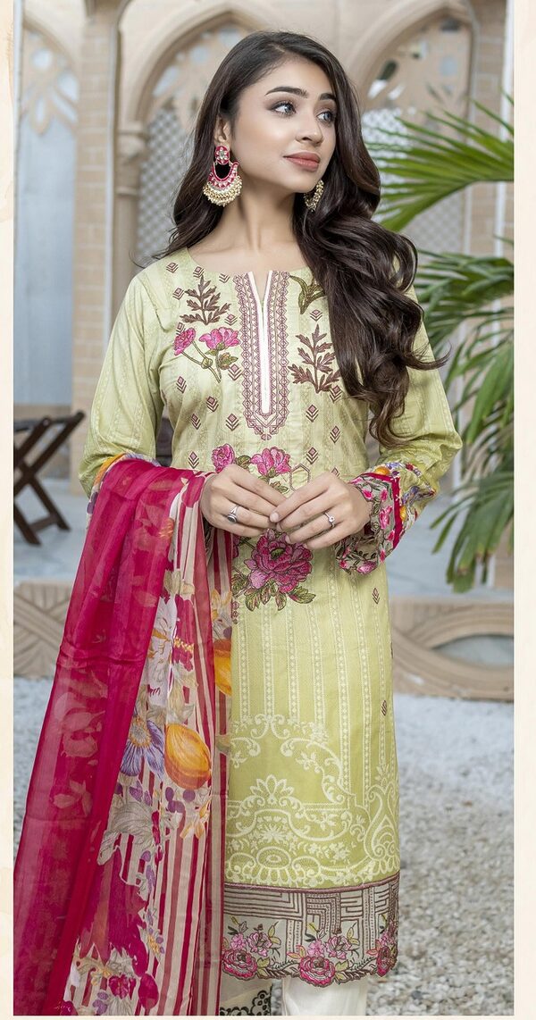 JA-11 Jawed Arts Luxury Embroidered Lawn Unstitched - Image 3