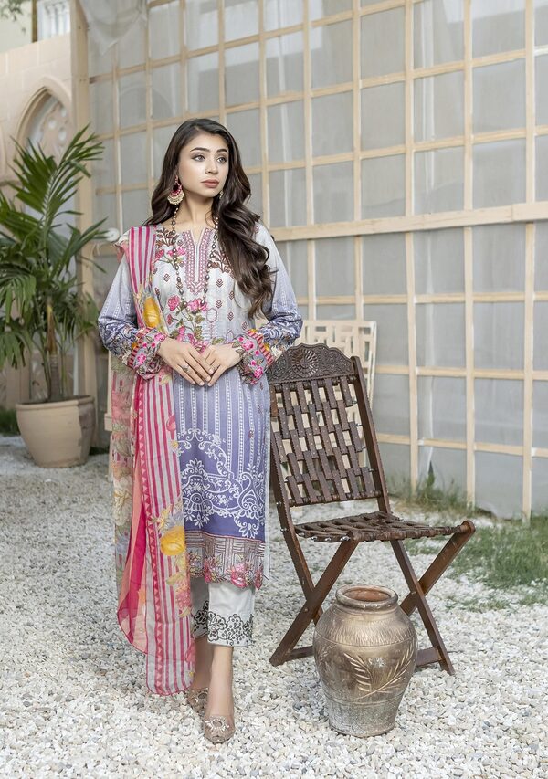 JA-12 Jawed Arts Luxury Embroidered Lawn Unstitched - Image 7