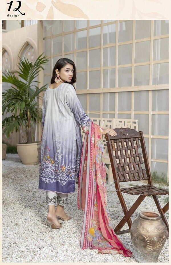 JA-12 Jawed Arts Luxury Embroidered Lawn Unstitched - Image 3