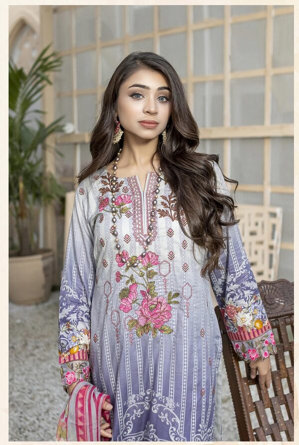 JA-12 Jawed Arts Luxury Embroidered Lawn Unstitched - Image 4