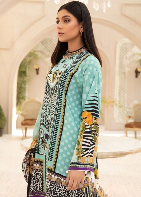 D-3 Vitalia Printed Embroidered Linen Unstitched - Image 9