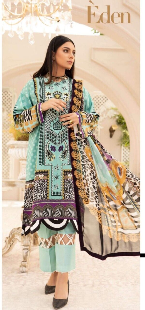 D-3 Vitalia Printed Embroidered Linen Unstitched - Image 10
