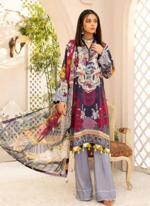 D-5 Vitalia Printed Embroidered Linen Unstitched