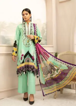 D-8 Vitalia Printed Embroidered Linen Unstitched