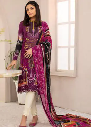 D-9 Vitalia Printed Embroidered Linen Unstitched