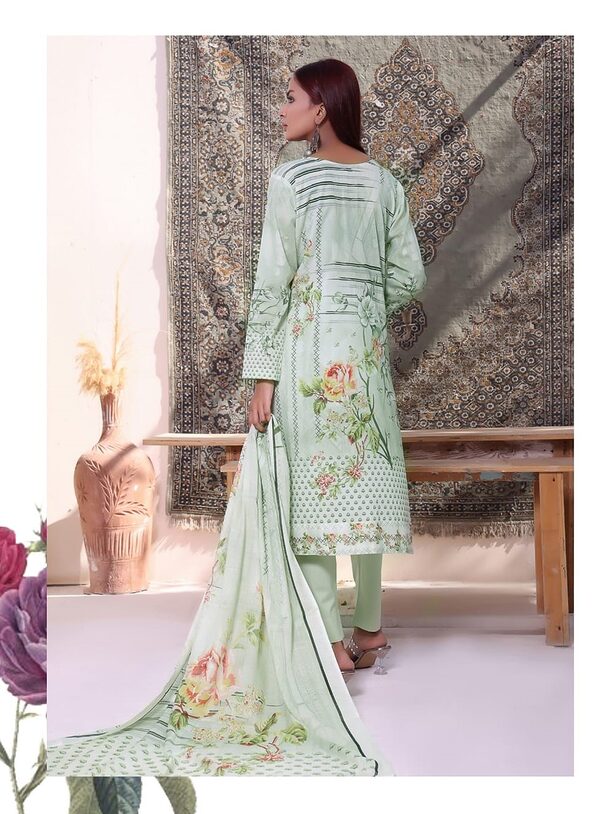 BH-02 Bin Hameed Luxury Embroidered Lawn Unstitched Suit - Image 3