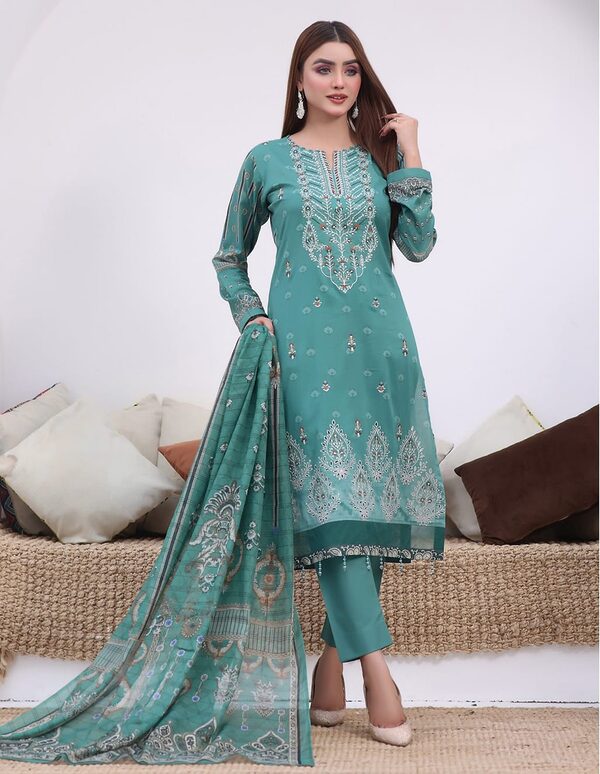 BH-06 Bin Hameed Luxury Embroidered Lawn Unstitched Suit